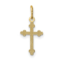 14k Polished Small Budded Cross Charm-K6243