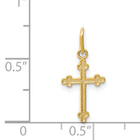 14k Polished Small Budded Cross Charm-K6243