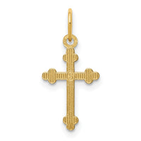 14k Small D/C Budded Cross Pendant-K6244