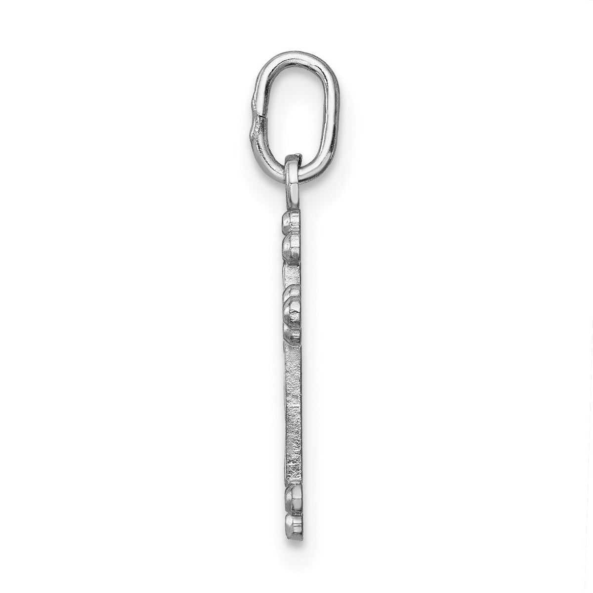 14k White Gold Polished D/C Small Budded Cross Charm-K6245