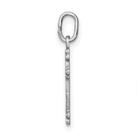 14k White Gold Polished D/C Small Budded Cross Charm-K6245