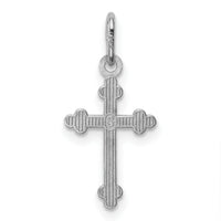 14k White Gold Polished D/C Small Budded Cross Charm-K6245