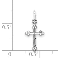 14k White Gold Polished D/C Small Budded Cross Charm-K6245