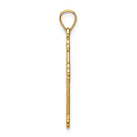 14K Satin and Polished Faith Cross Pendant-K6246