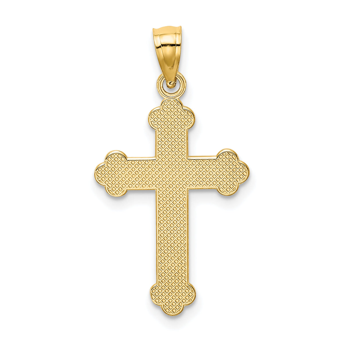 14K Satin and Polished Faith Cross Pendant-K6246