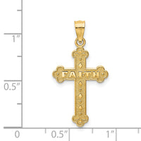 14K Satin and Polished Faith Cross Pendant-K6246