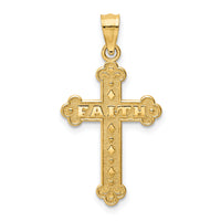 14K Satin and Polished Faith Cross Pendant-K6246