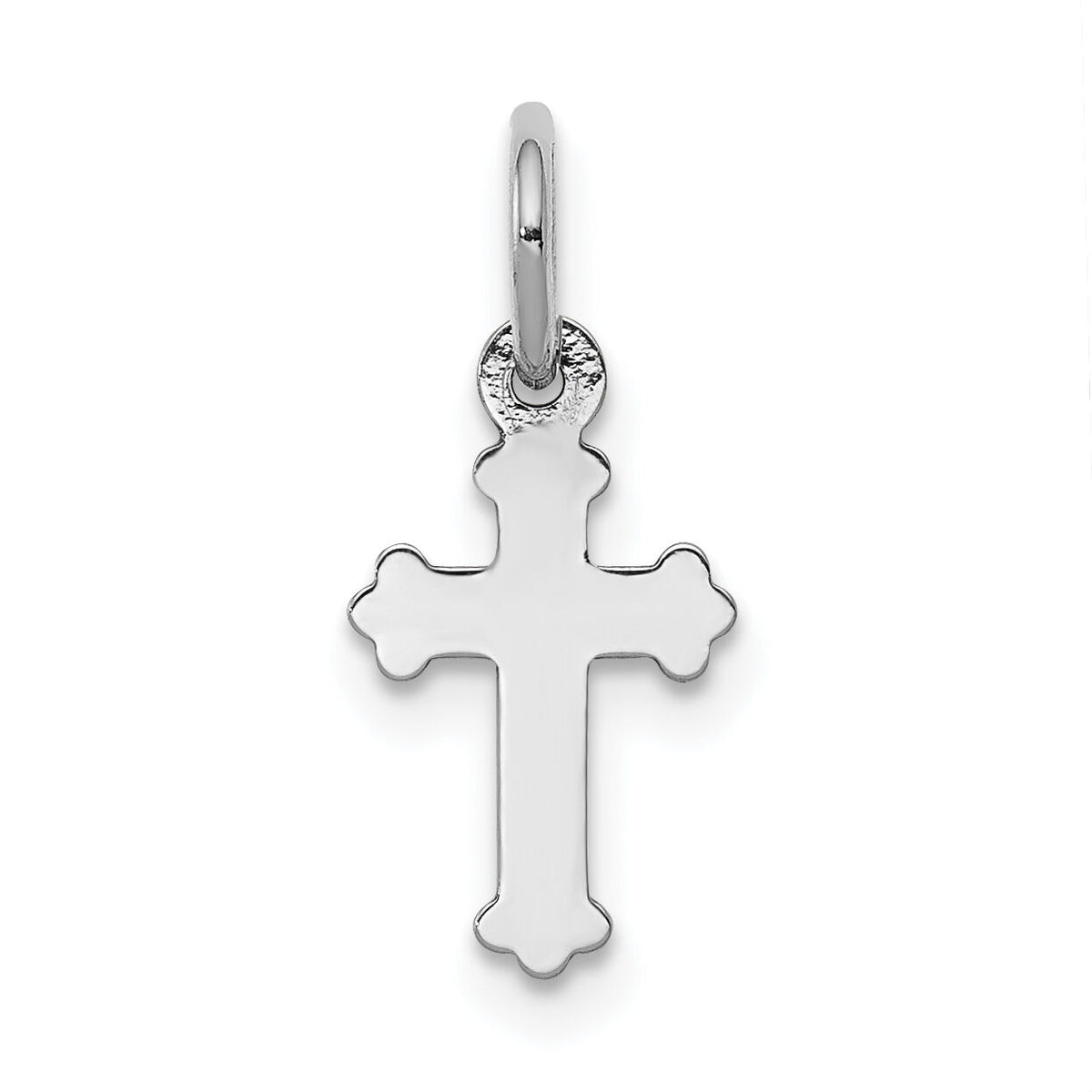14k White Gold Mini Polished Cross Charm-K6250