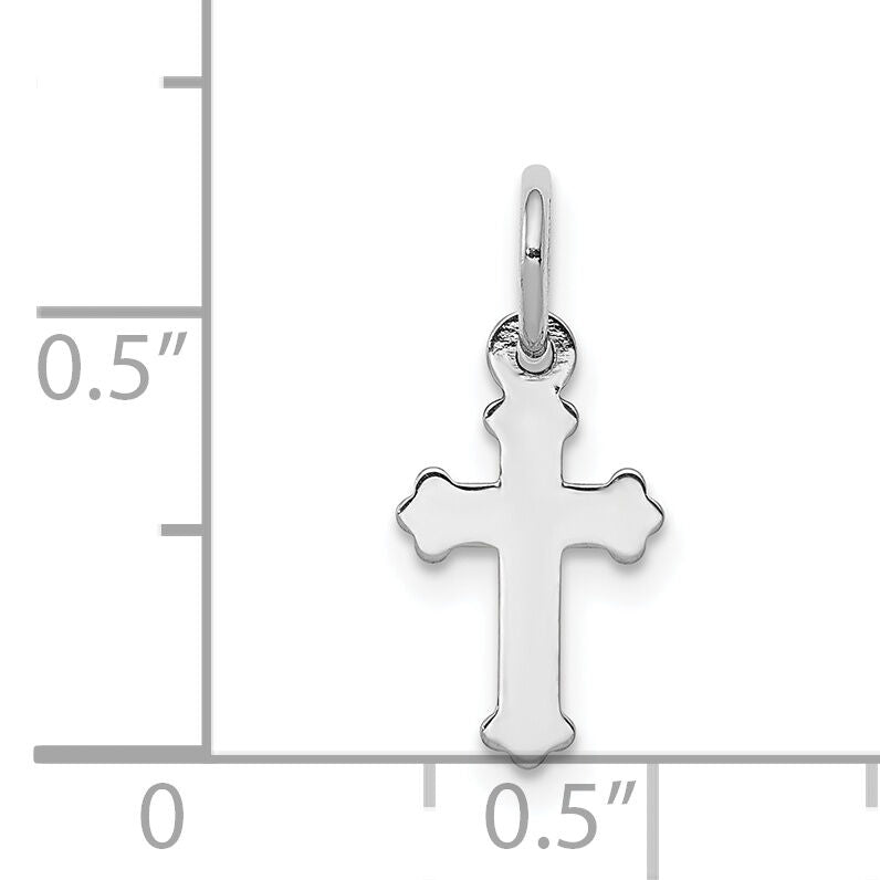 14k White Gold Mini Polished Cross Charm-K6250