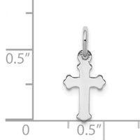 14k White Gold Mini Polished Cross Charm-K6250
