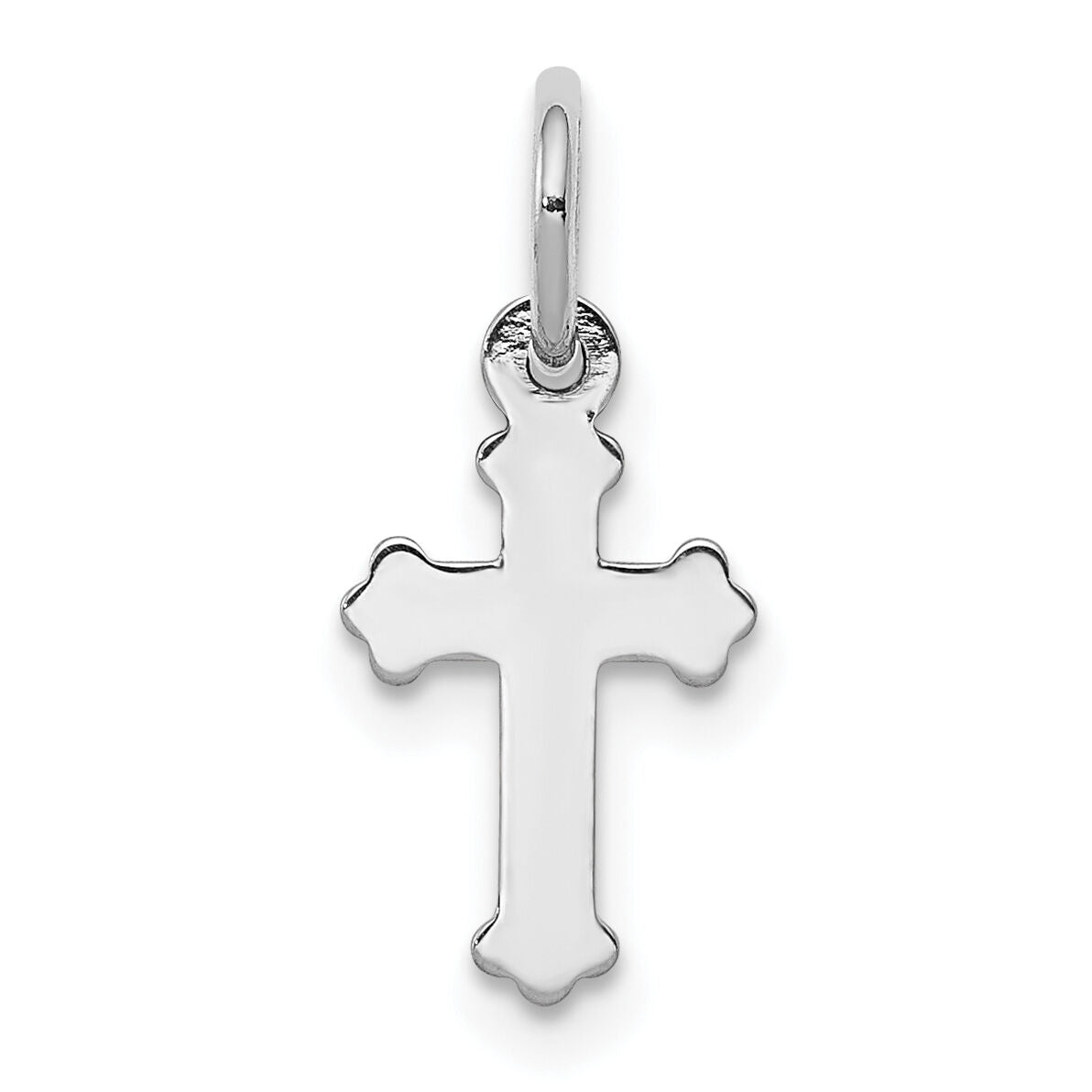 14k White Gold Mini Polished Cross Charm-K6250