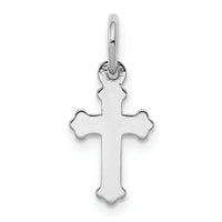 14k White Gold Mini Polished Cross Charm-K6250