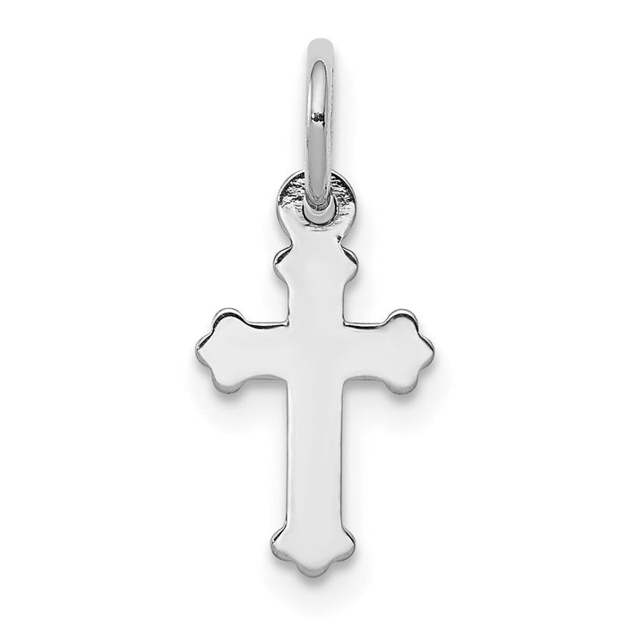 14k White Gold Mini Polished Cross Charm-K6250