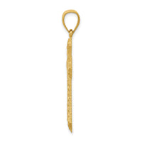 14k Diamond-cut Budded Cross Pendant-K6254