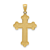 14K Satin and Polished Budded Cross Pendant-K6256