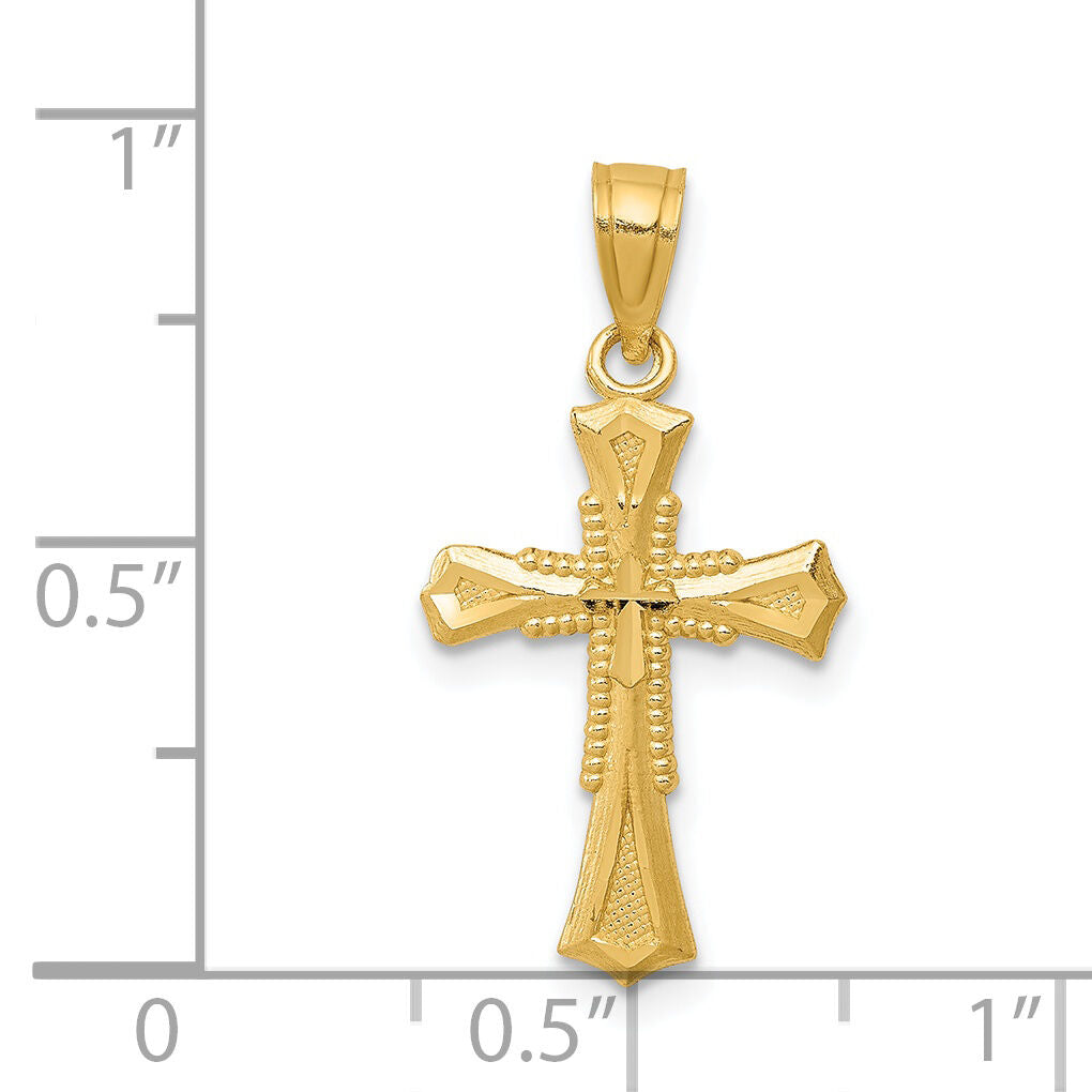 14k Diamond-cut Cross Pendant-K6260