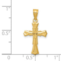 14k Diamond-cut Cross Pendant-K6260