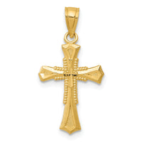 14k Diamond-cut Cross Pendant-K6260