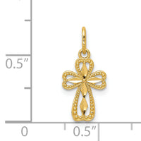 14k Diamond-cut Polished Small Cross Pendant-K6263