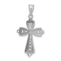 14k White Gold Polished D/C Fancy Cross Pendant-K6270