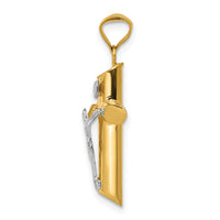 14k Two-Tone Polished Crucifix Pendant-K6279