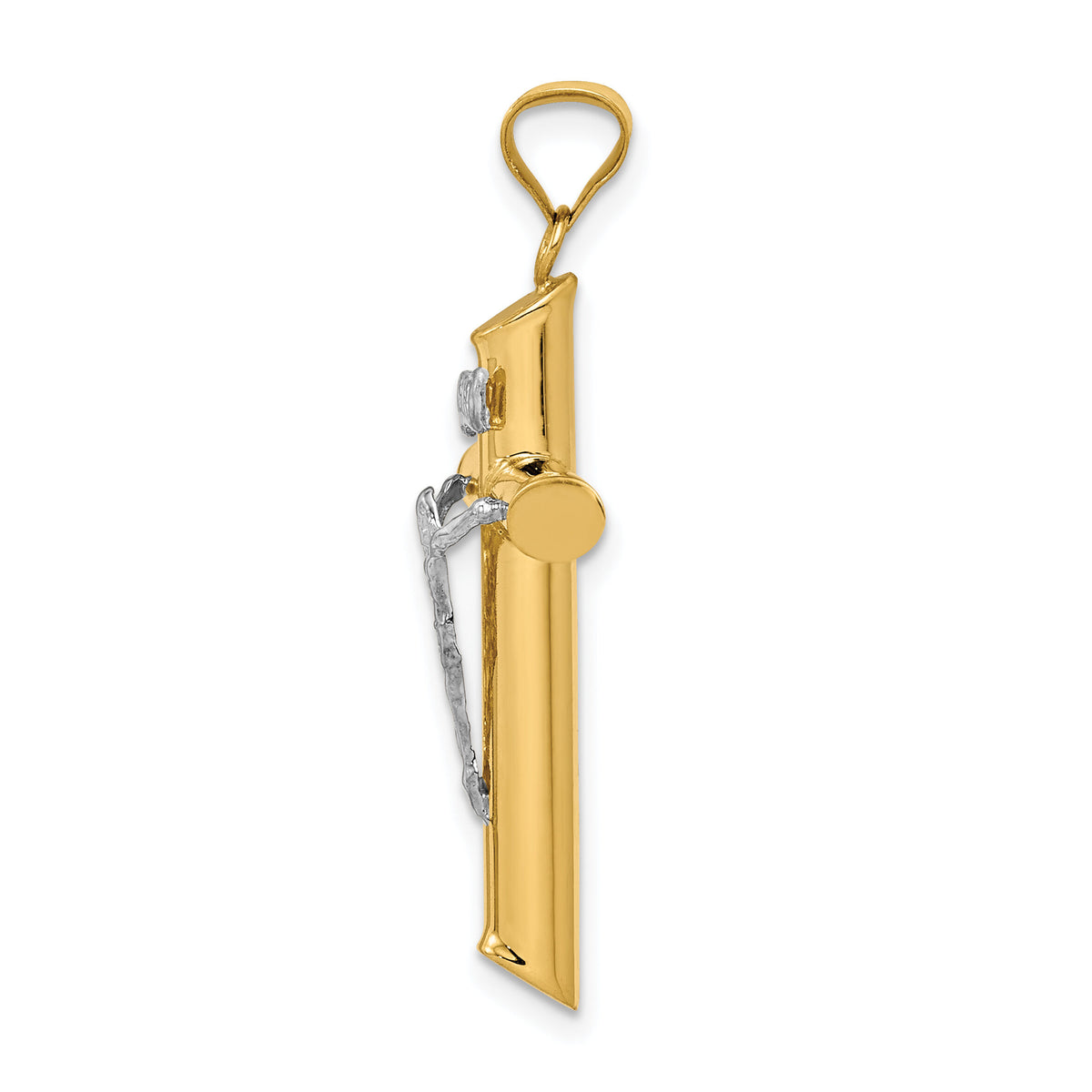 14k Two-Tone Polished Crucifix Pendant-K6280