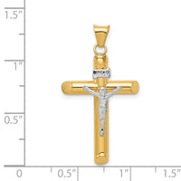 14k Two-Tone Polished Crucifix Pendant-K6280