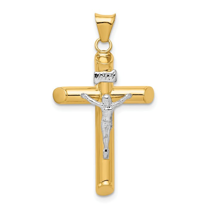 14k Two-Tone Polished Crucifix Pendant-K6280