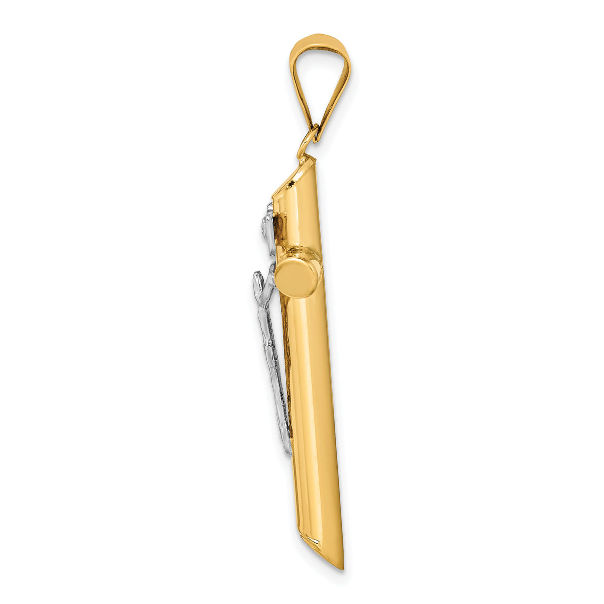 14k Two-Tone Polished Crucifix Pendant-K6281