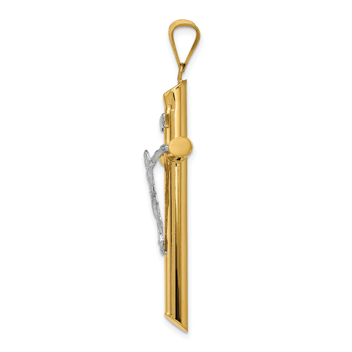14k Two-Tone Polished Crucifix Pendant-K6282