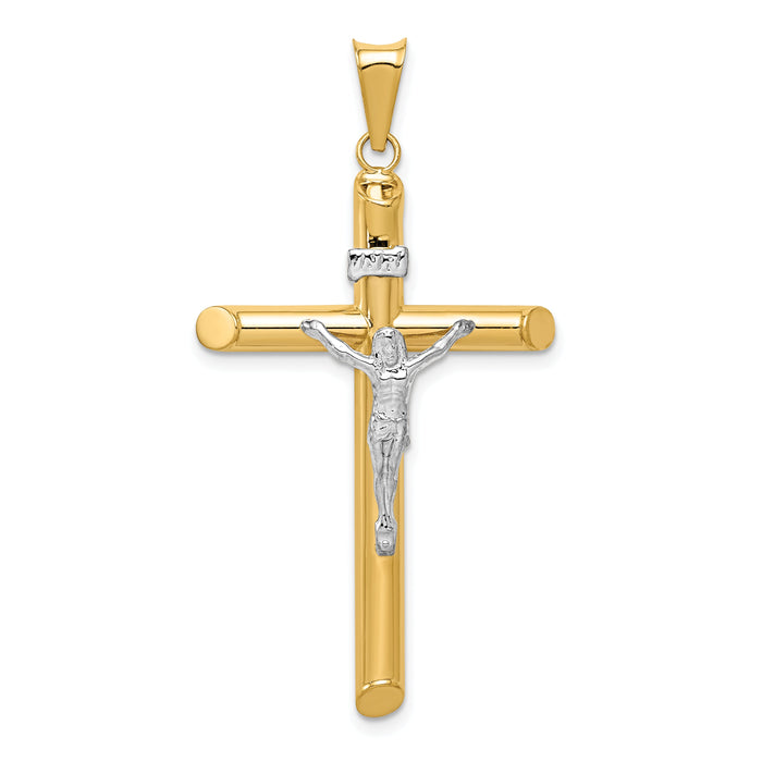 14k Two-Tone Polished Crucifix Pendant-K6282