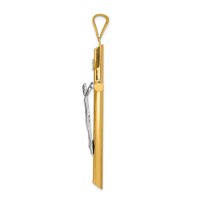 14k Two-Tone Polished Crucifix Pendant-K6284
