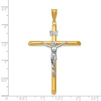 14k Two-Tone Polished Crucifix Pendant-K6284