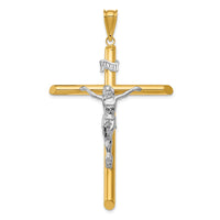 14k Two-Tone Polished Crucifix Pendant-K6284