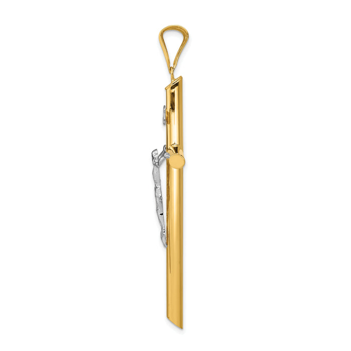 14k Two-Tone Polished Crucifix Pendant-K6285