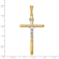 14k Two-Tone Polished Crucifix Pendant-K6285