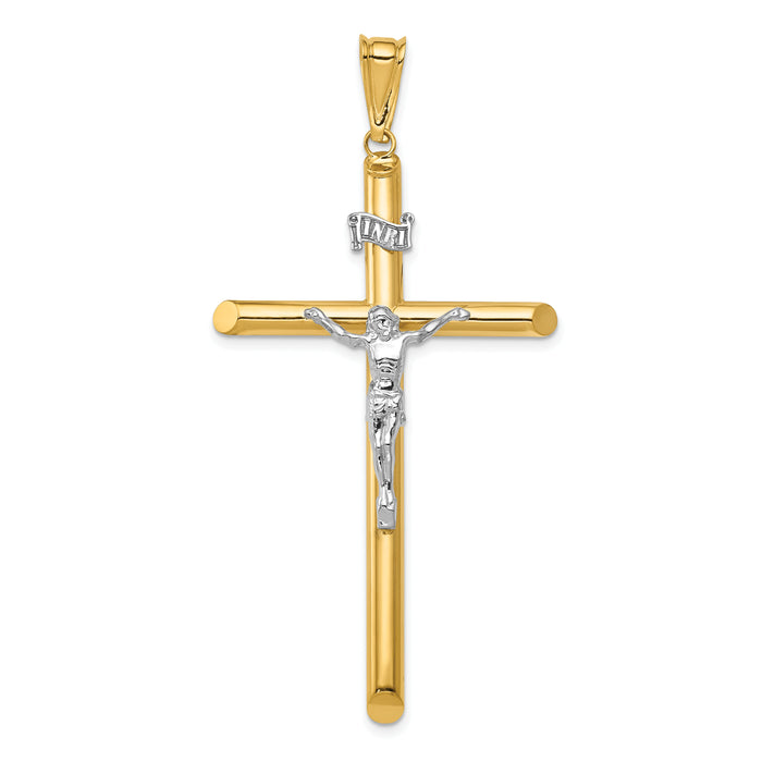 14k Two-Tone Polished Crucifix Pendant-K6285