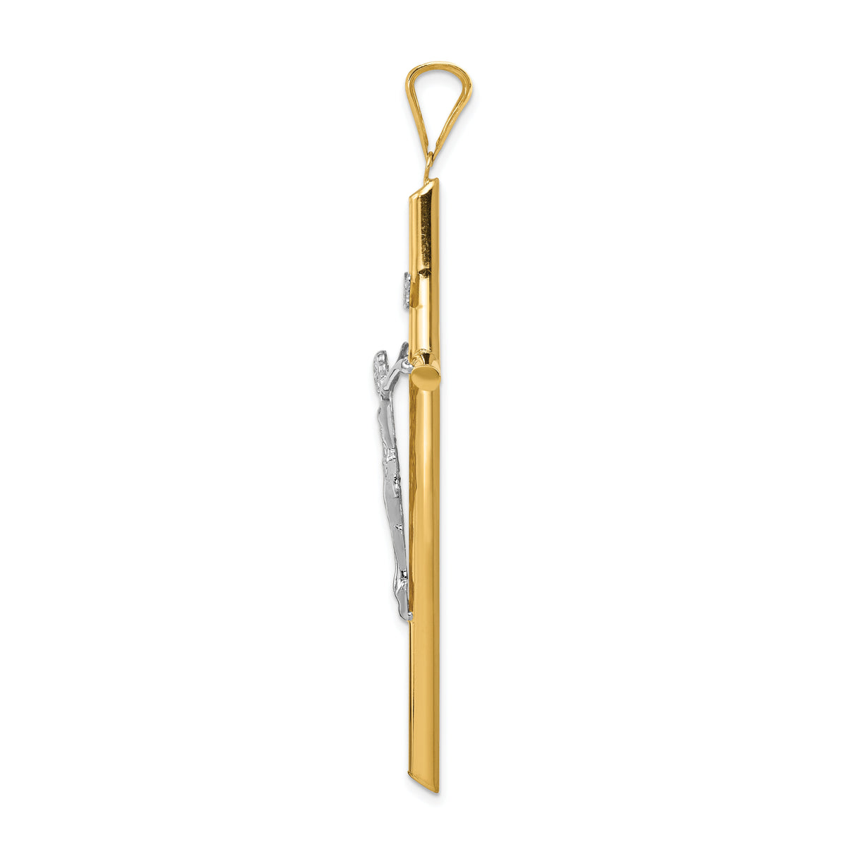 14k Two-Tone Polished Jesus Crucifix Pendant-K6287