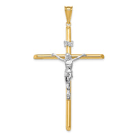 14k Two-Tone Polished Jesus Crucifix Pendant-K6287