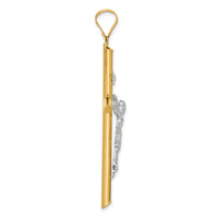 14k Two-Tone Polished Jesus Crucifix Pendant-K6288
