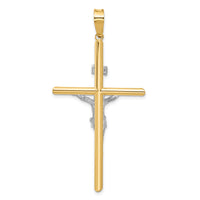 14k Two-Tone Polished Jesus Crucifix Pendant-K6288