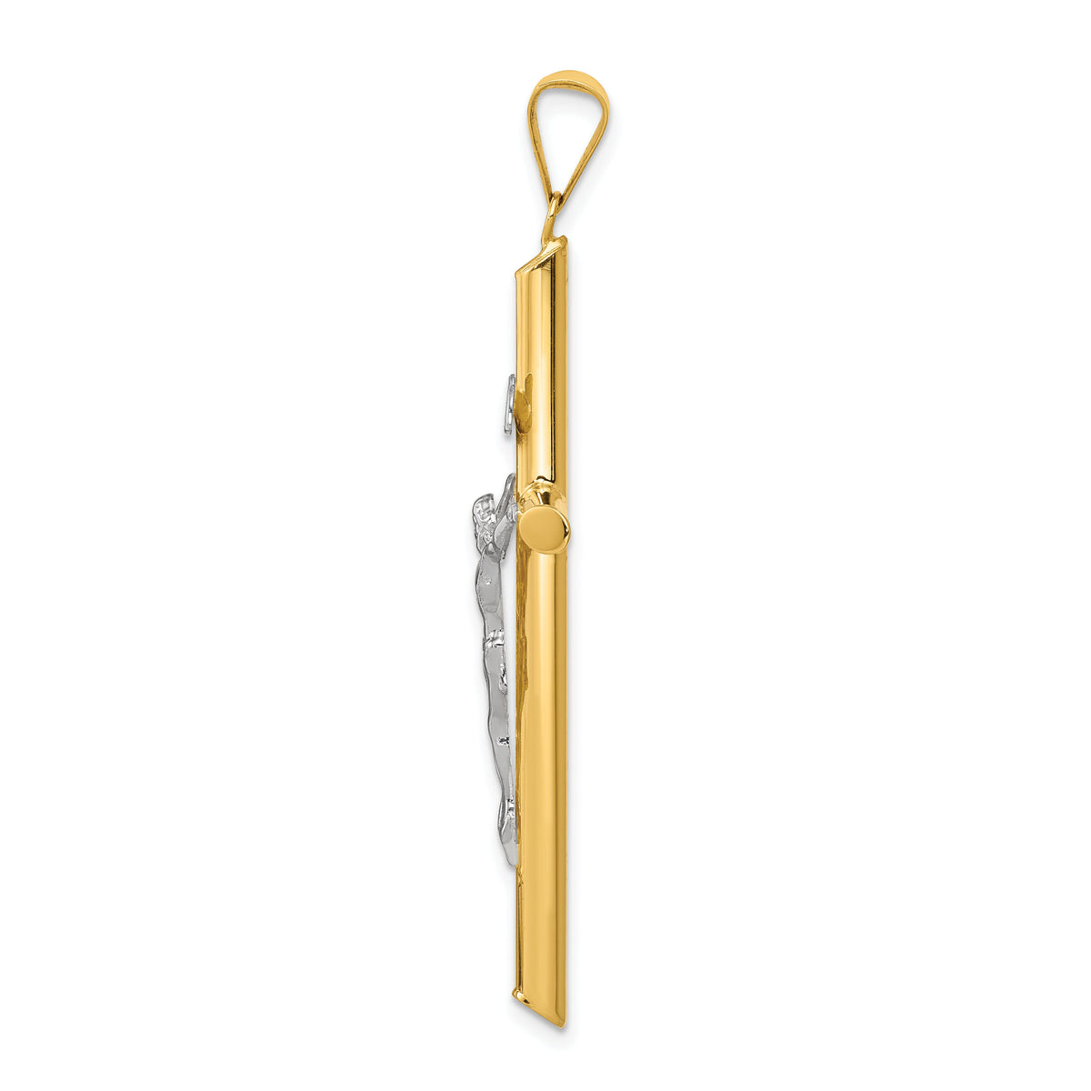 14k Two-Tone Polished Jesus Crucifix Pendant-K6289