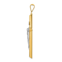 14k Two-Tone Polished Jesus Crucifix Pendant-K6289