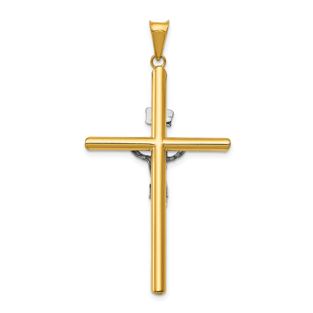14k Two-Tone Polished Jesus Crucifix Pendant-K6289