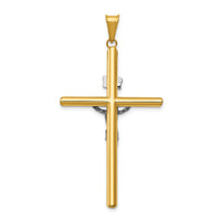 14k Two-Tone Polished Jesus Crucifix Pendant-K6289