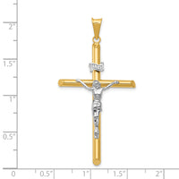 14k Two-Tone Polished Jesus Crucifix Pendant-K6289