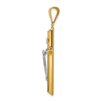 14k Two-Tone Polished Jesus Crucifix Pendant-K6291