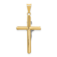 14k Two-Tone Polished Jesus Crucifix Pendant-K6291