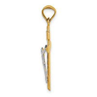 14k Two-Tone Crucifix Pendant-K6293