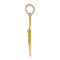 14k Diamond-cut Crucifix Pendant-K6296